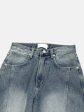 Scale panel wide denim pants