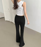 Layered Skirt Leggings Bootcut Banding Pants