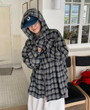 [unisex] Berned Check Over Hood Shirt