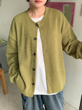 [unisex] Moenel Color Round Over Knit Cardigan