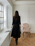 Siend Buckle Brushed Flared Skirt