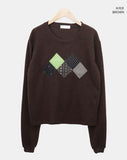Choa Vintage Argyle Patch T-shirt