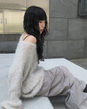 [Plan] Soft Off Loose Fit Angora Knit
