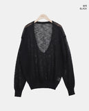 Karom Deep V-Neck Long Sleeve Knit