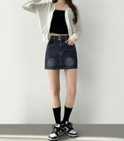 Pelvic Pad 2 Button Denim Skirt