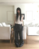 Kuya puff sleeve short sleeve blouse