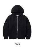 Lena Cable Hood Knit Zip-up