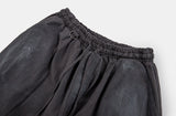 Oil washed back cargo wide banding pants
