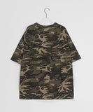 Chelkie Camo Printing Over Short Sleeve Tee