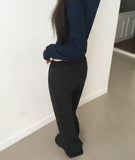 Mirin Low-Rise Dot Bootcut Training Pants