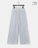 Niku Stripe Frill Banding Wide Pants
