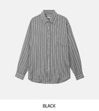 Gauze Stripe Cotton Over Shirt