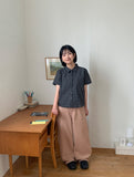 Mameli Check Crop Short Sleeve Shirt