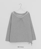 Pundy Slit Ribbon Off-Shoulder Sweatshirt