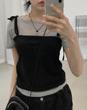 [MADE] Cushy Bustier Short Sleeve T-Shirt Set
