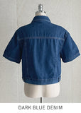 Fresh Denim Collar Short Jacket