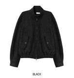 Rio High Neck Button Suede Jacket