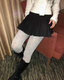 Tny pleats wool short skirt