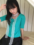 Taeyu Color Button Short Sleeve Tee