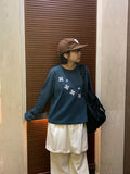 [BAONHAUS] Comcard Flower Patch Round Long Sleeve Tee