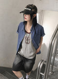 Bubblegum Rabbit Color Matching Ringer Long Sleeveless T-Shirt