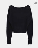 Rudan lip-neck button knit