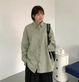 [BAONHAUS] Tenin Cotton Boxy Over Plain Shirt