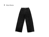 Fotton Pintuck Snap Washing Wide Denim Pants