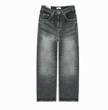 Grayish Vintage Damaged Denim Pants