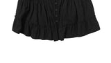Amu Lace Frill Button Puff Short Sleeve Blouse