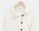 Puan High-Neck Button Knit Cardigan