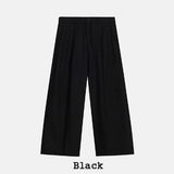Sloped Wool One-Tuck Wide Slacks