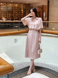 Shining Frill Chiffon Wing Collar Blouse