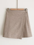 Nitz Wool Striped Banding Wrap Skirt