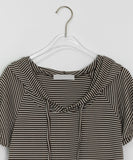 Calden Stripe Short Sleeve Crop Hoodie