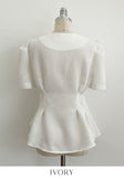 Benzel V-neck Peplum Blouse