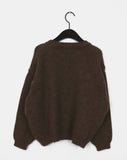 [Wool20] Siang shoulder slit button knit