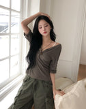 Taysi Roll-up Three Quarter T-shirt