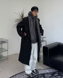 Blanc brush knit hooded zip-up