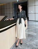 Enard satin flared skirt