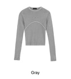Kend Rivet Pigment Crop Long Sleeve