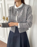 Laty Round Ribbon Cardigan