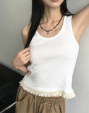 Lilje Surgery Tassel Round Ribbed Sleeveless