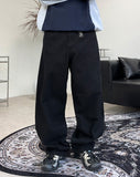 Delf over wide denim pants