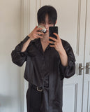 Locke Satin Tie Shirt