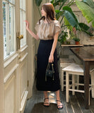 Soelin Basic Cutout Long Skirt