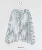 Pentle Summer Stripe See-through Hood Shirt