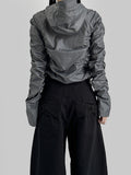 Shirring cap hood nylon jumper