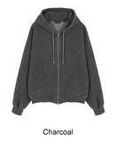 Hid Pigment Curved Hooded Zip-Up