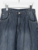 Warden washed wide denim pants